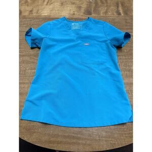 Figs Catarina Scrub Top Carribean Blue XS